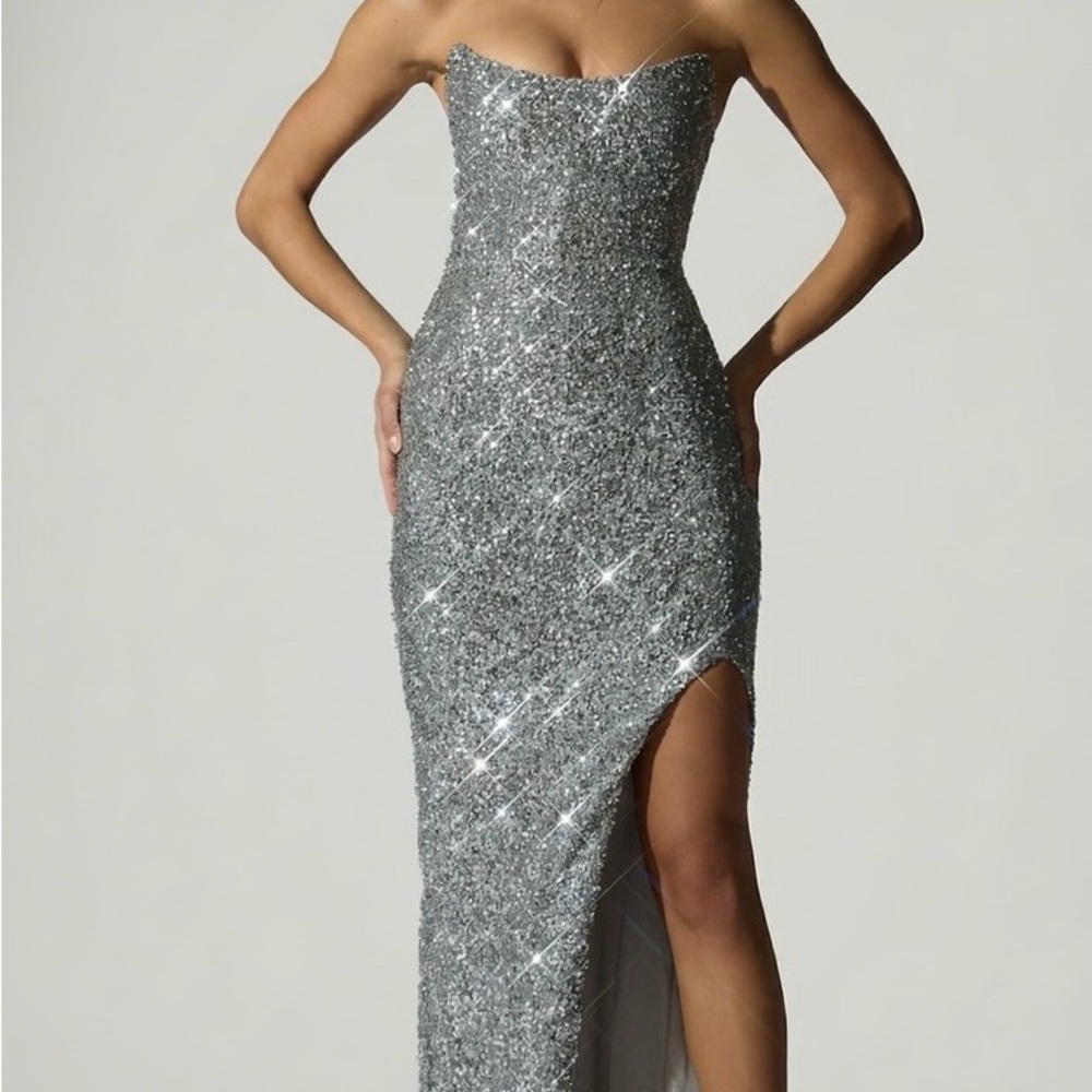 Jasella
Embellished Corset Gown in Silver